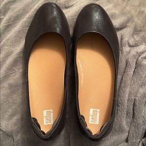 FITFLOP Superballerina Ballet Pumps Light Golden Metallic Size 7